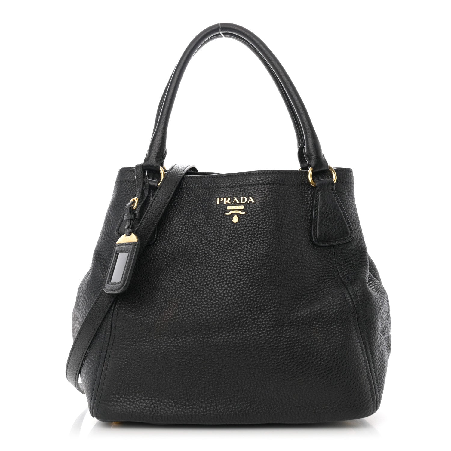 Prada Vitello Daino Tote Black 1 of 10