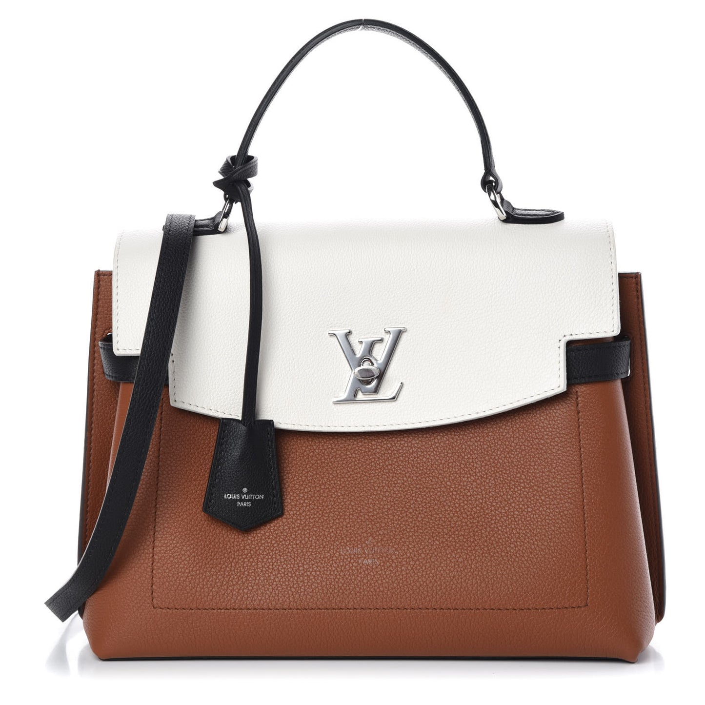 Soft Calfskin Lockme Ever Caramel Creme Black