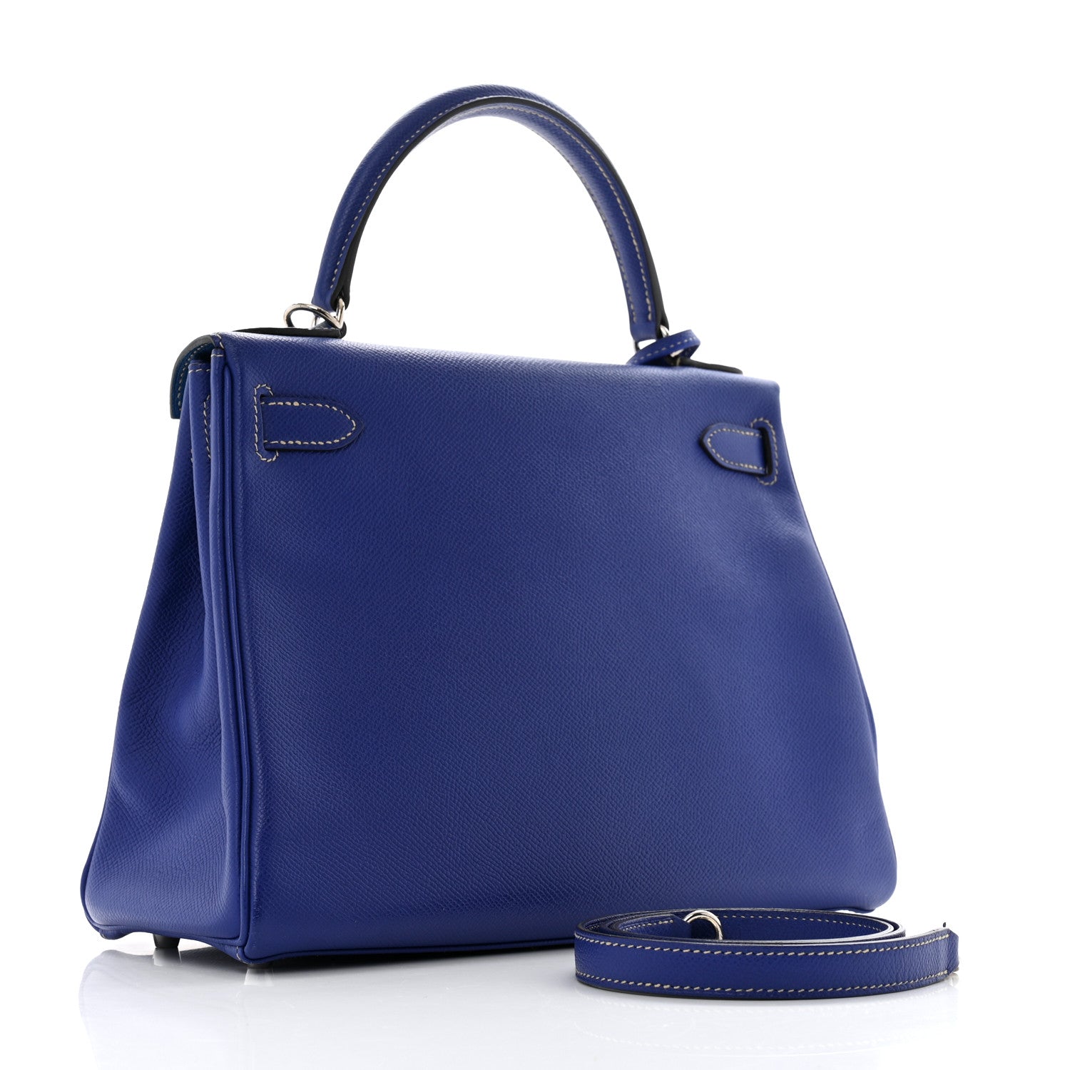 Hermes Epsom Candy Kelly Retourne 28 Bleu Electrique Mykonos 3 of 14