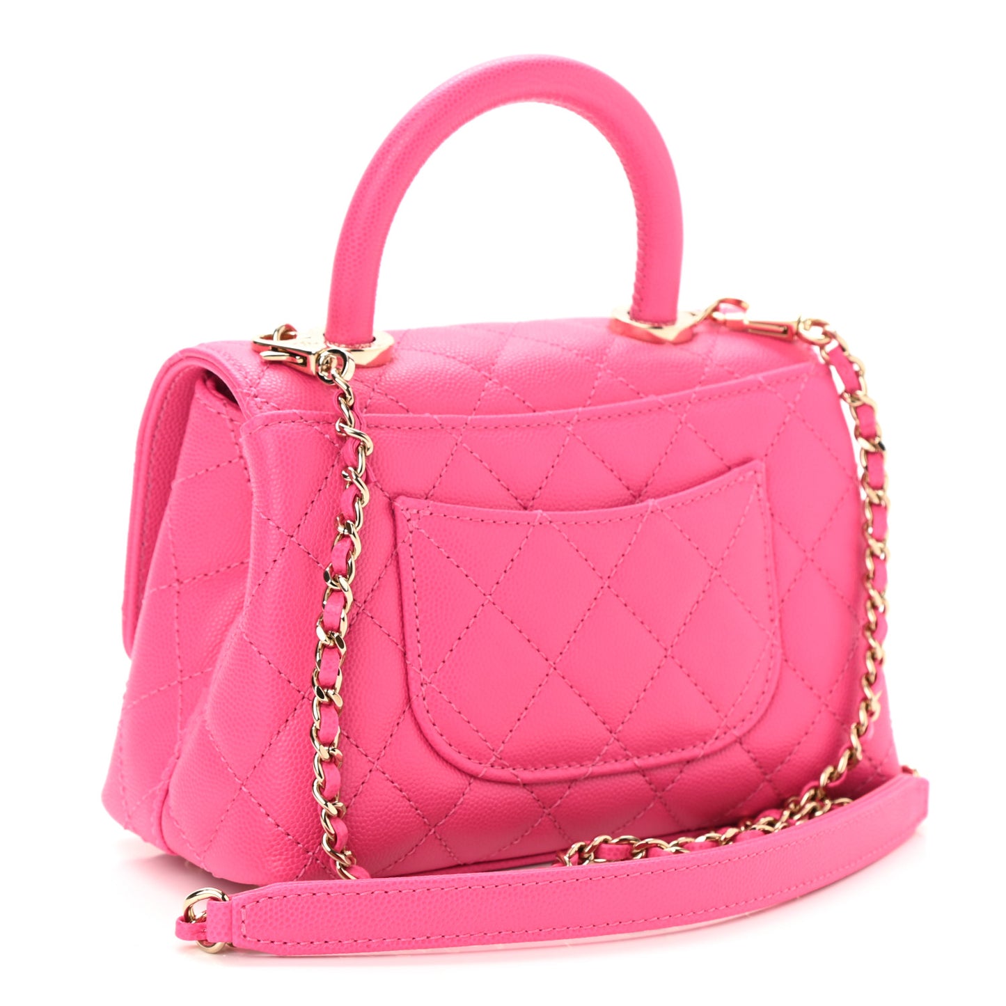 Caviar Quilted Extra Mini Coco Handle Flap Rose