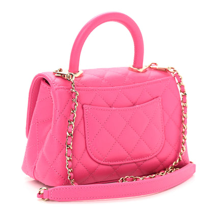Chanel Caviar Quilted Extra Mini Coco Handle Flap Rose 3 of 10