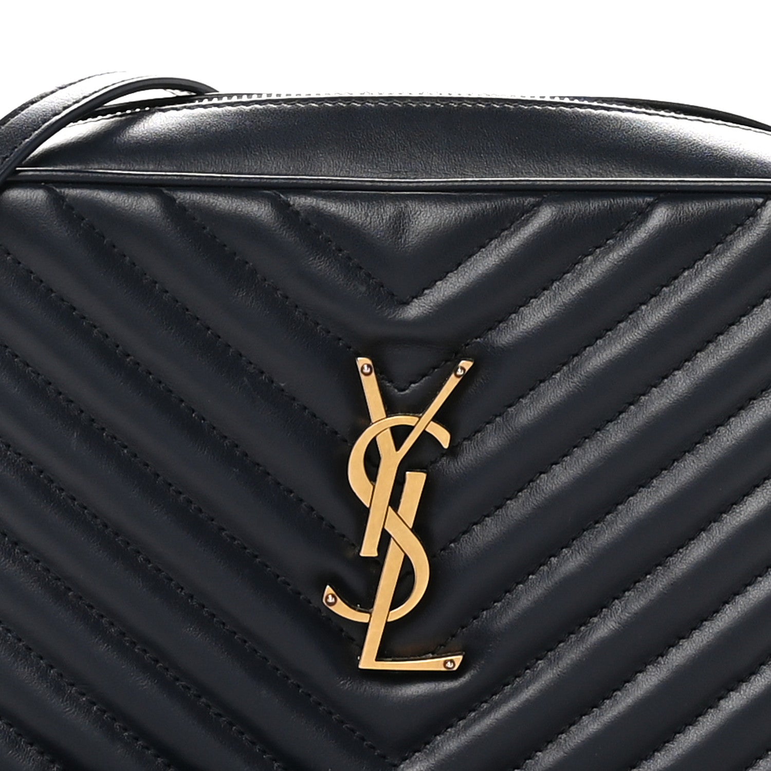 Saint Laurent Calfskin Matelasse Monogram Lou Camera Bag Deep Marine 8 of 11