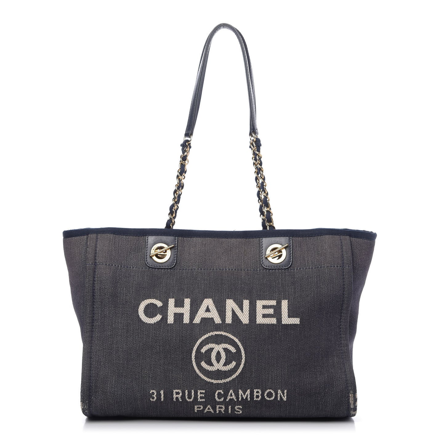 Canvas Small Deauville Tote Dark Blue