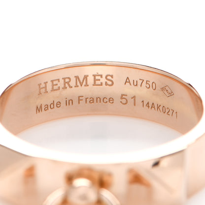 Hermes 18K Rose Gold PM Collier De Chien Ring 51 5.75 4 of 5