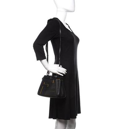 Fendi Nappa FF Mini Peekaboo Iconic Satchel Black 2 of 10