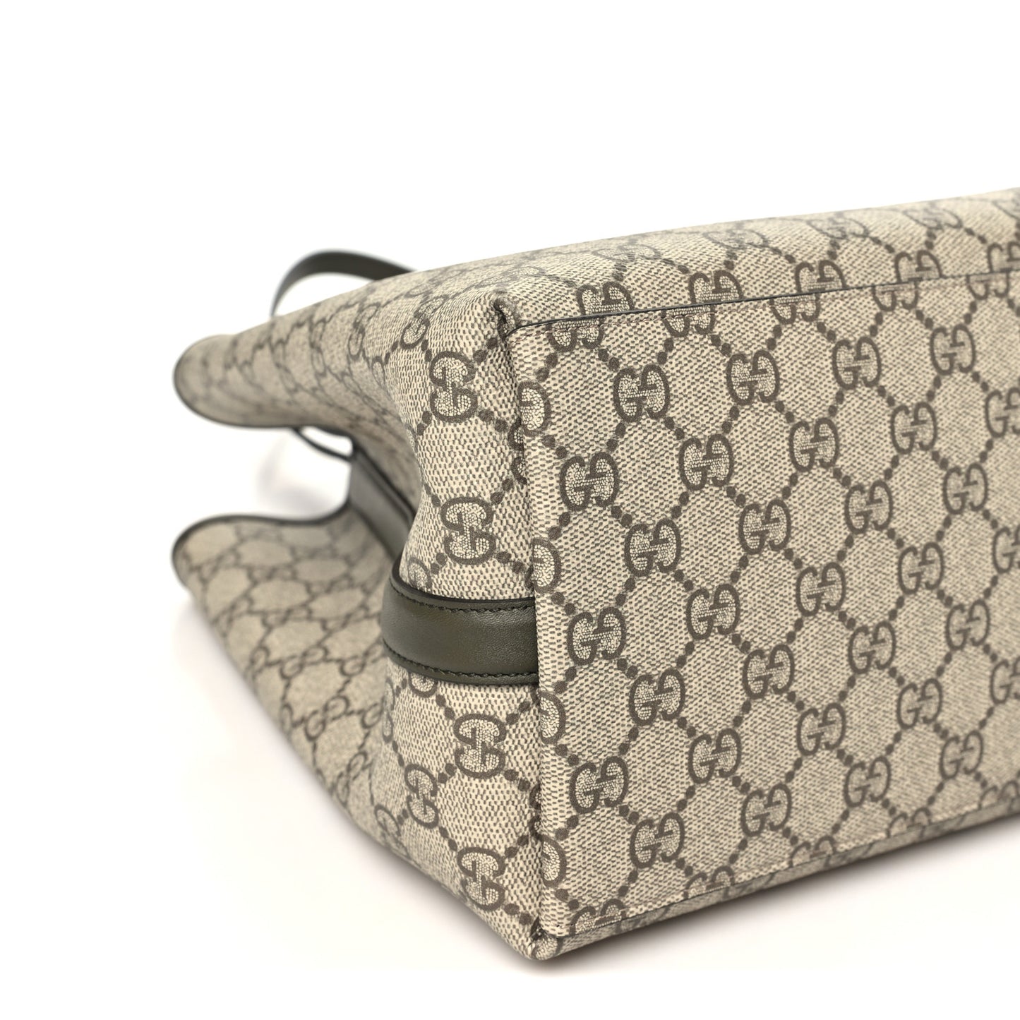 GG Supreme Monogram Emblem Large Tote Bag  Beige Green