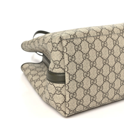 Gucci GG Supreme Monogram Emblem Large Tote Bag  Beige Green 8 of 9