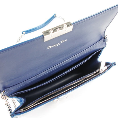 Christian Dior Metallic Box Patent Calfskin Miss Dior Promenade Pouch Royal Blue 5 of 8