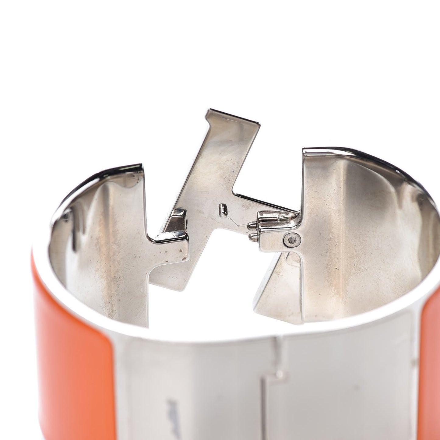 Enamel Extra Wide Clic Clac H Bracelet PM Orange White