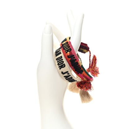 Christian Dior Woven Cotton J'Adior Friendship Bracelet Set 2 of 3