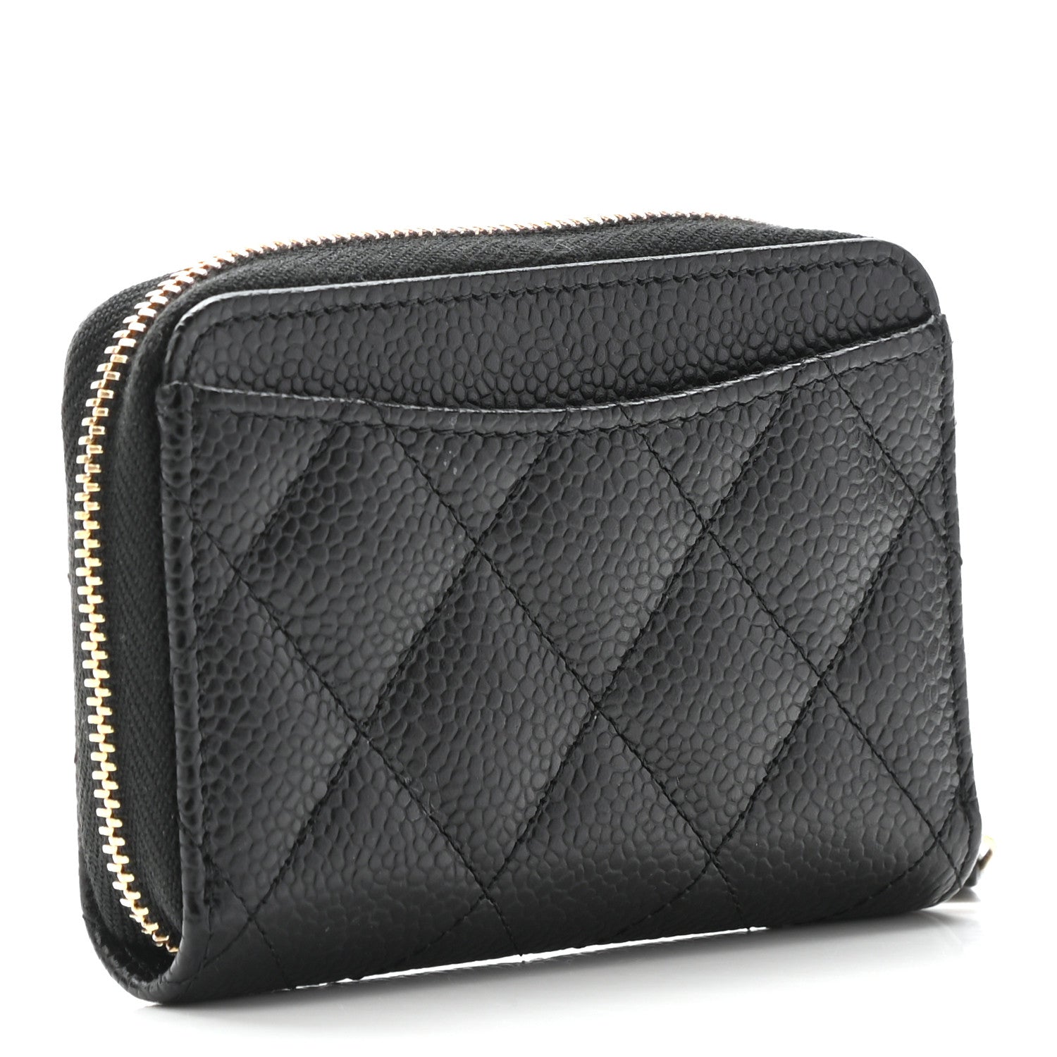 Chanel Caviar Quilted Zip Coin Purse Black 3 of 7