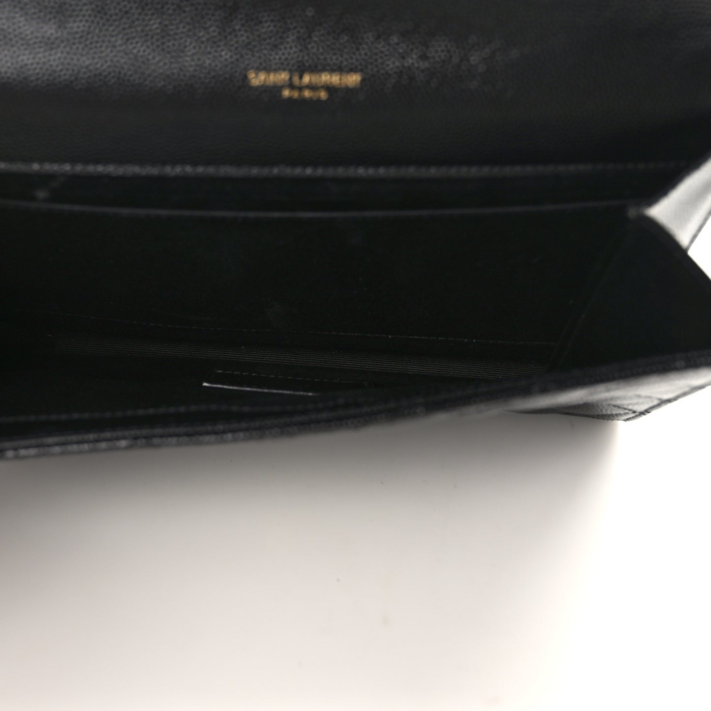 Grain De Poudre Textured Mixed Matelasse Triquilt Monogram Clutch Black