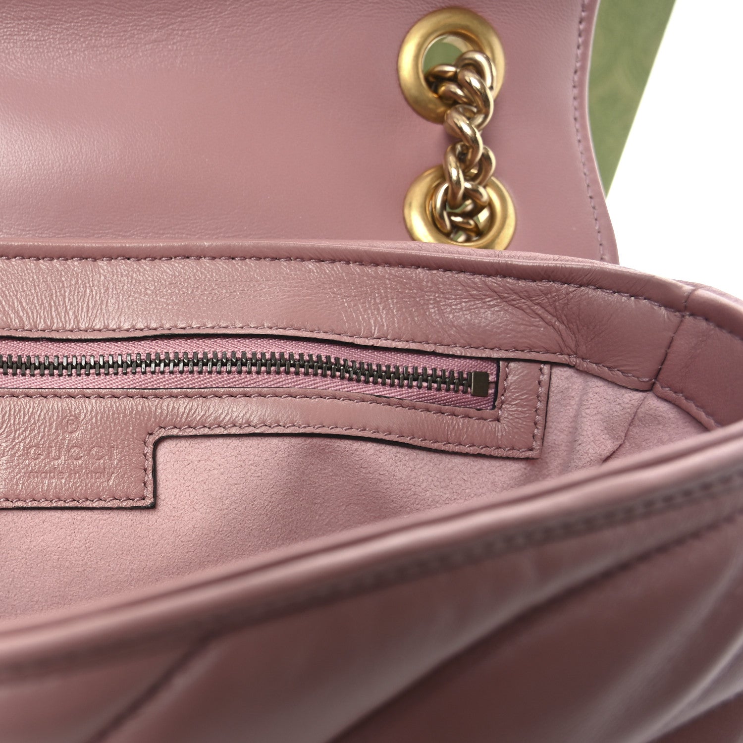 Gucci Nappa Matelasse Double G Studs Small Torchon GG Marmont Shoulder Bag Dusty Carmine Rose 6 of 11