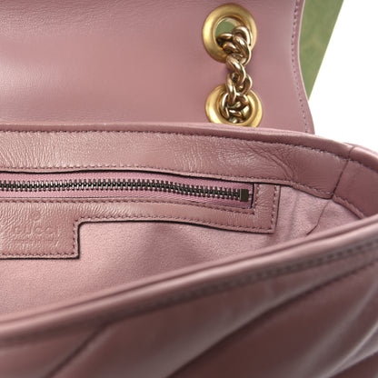 Gucci Nappa Matelasse Double G Studs Small Torchon GG Marmont Shoulder Bag Dusty Carmine Rose 6 of 11