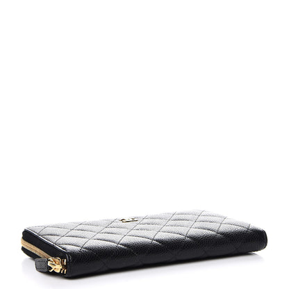 Chanel Caviar Quilted Large Gusset Zip Around Wallet Black 4 of 10