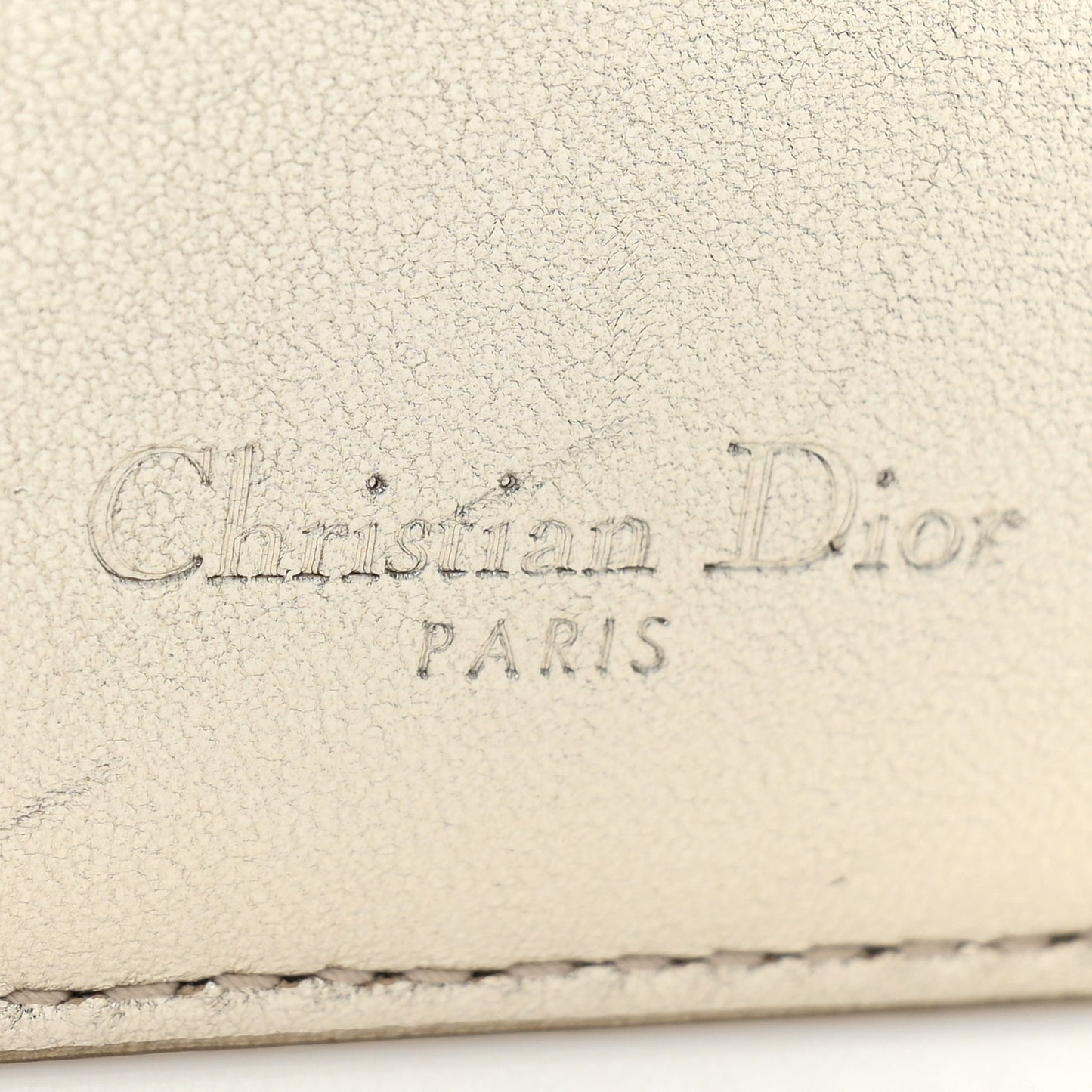 Metallic Lambskin Cannage Lady Dior Card Holder Gold