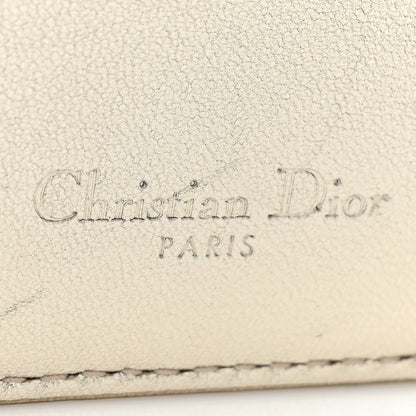 Christian Dior Metallic Lambskin Cannage Lady Dior Card Holder Gold 6 of 10