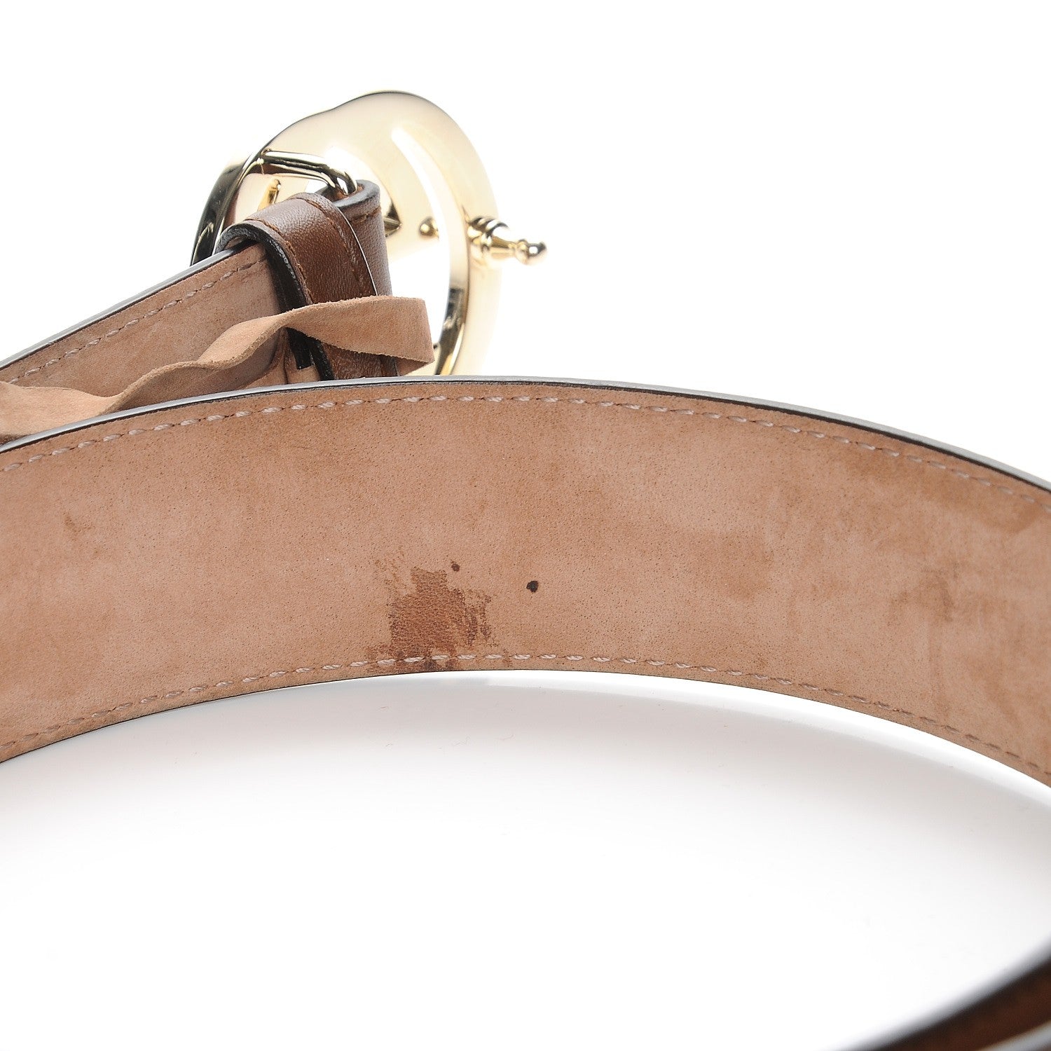 Gucci Calfskin Interlocking G 37mm Belt 80 32 Nut Brown 4 of 7