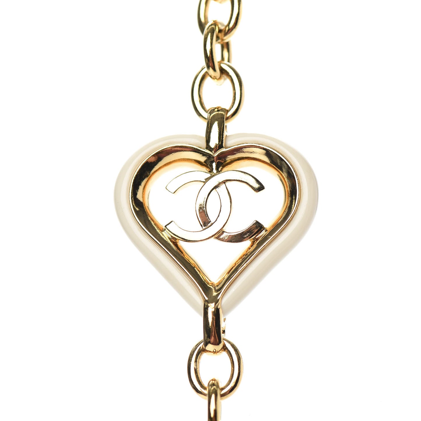 Crystal CC Chain Long Necklace Gold