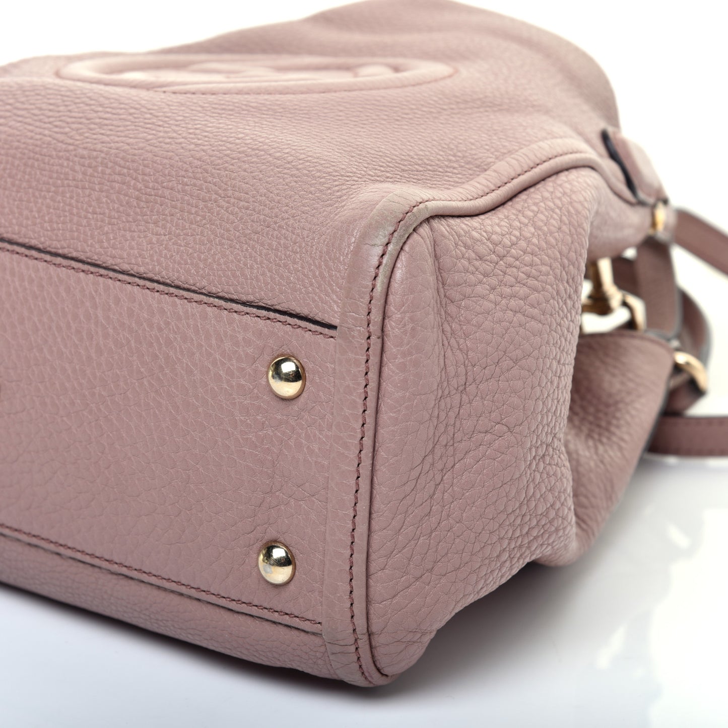 Pebbled Calfskin Small Soho Shoulder Bag Light Pink