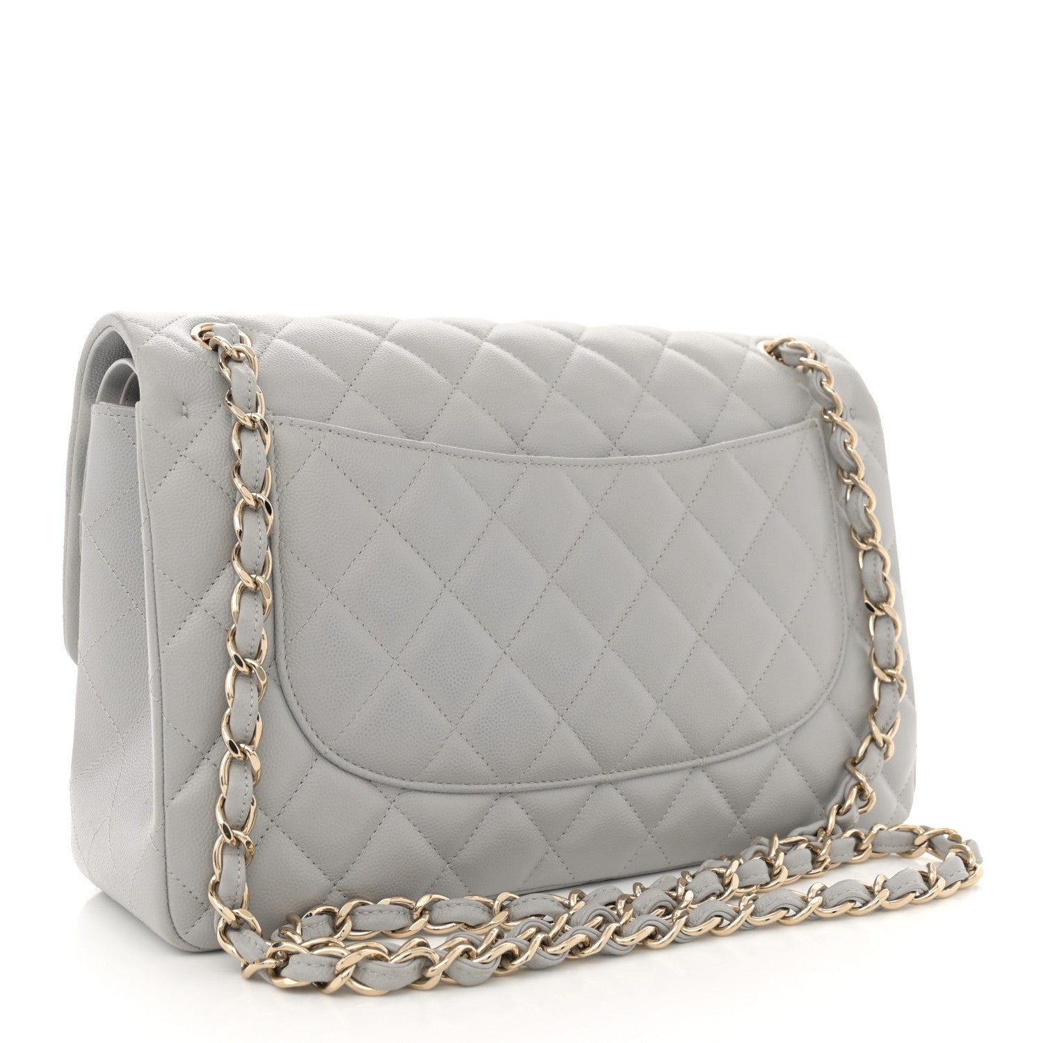 Chanel Caviar Quilted Jumbo Double Flap Grey 3 of 12