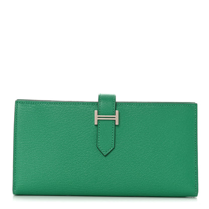 Hermes Chevre Mysore Bearn Gusset Wallet Menthe 1 of 8