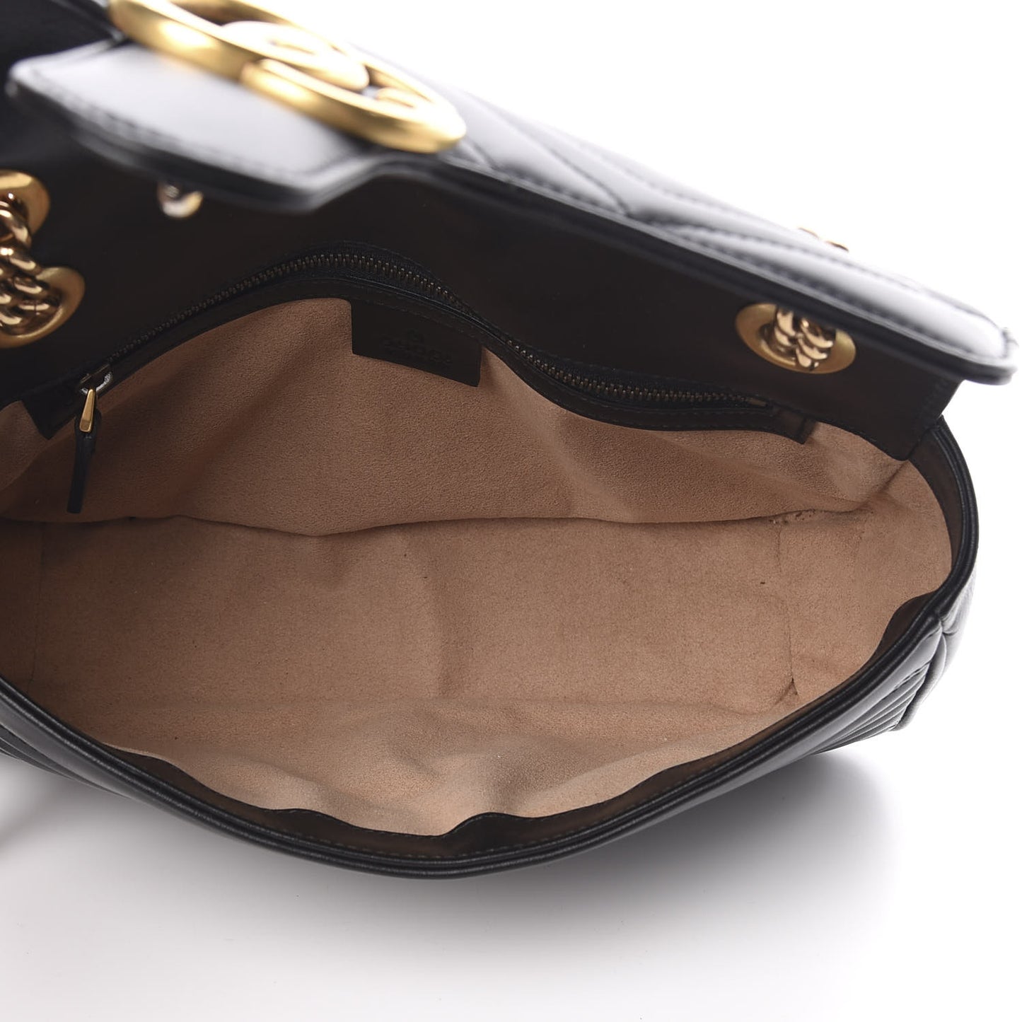 Calfskin Matelasse Small GG Marmont Shoulder Bag Black