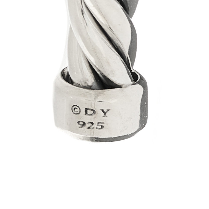 David Yurman Sterling Silver Black Onyx 6mm Cable Classic Cuff Bracelet 3 of 3