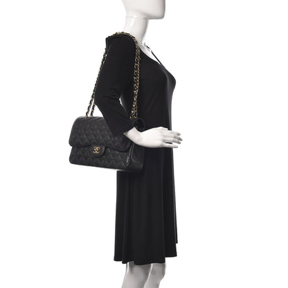 Chanel Caviar Quilted Jumbo Double Flap Black 2 of 12