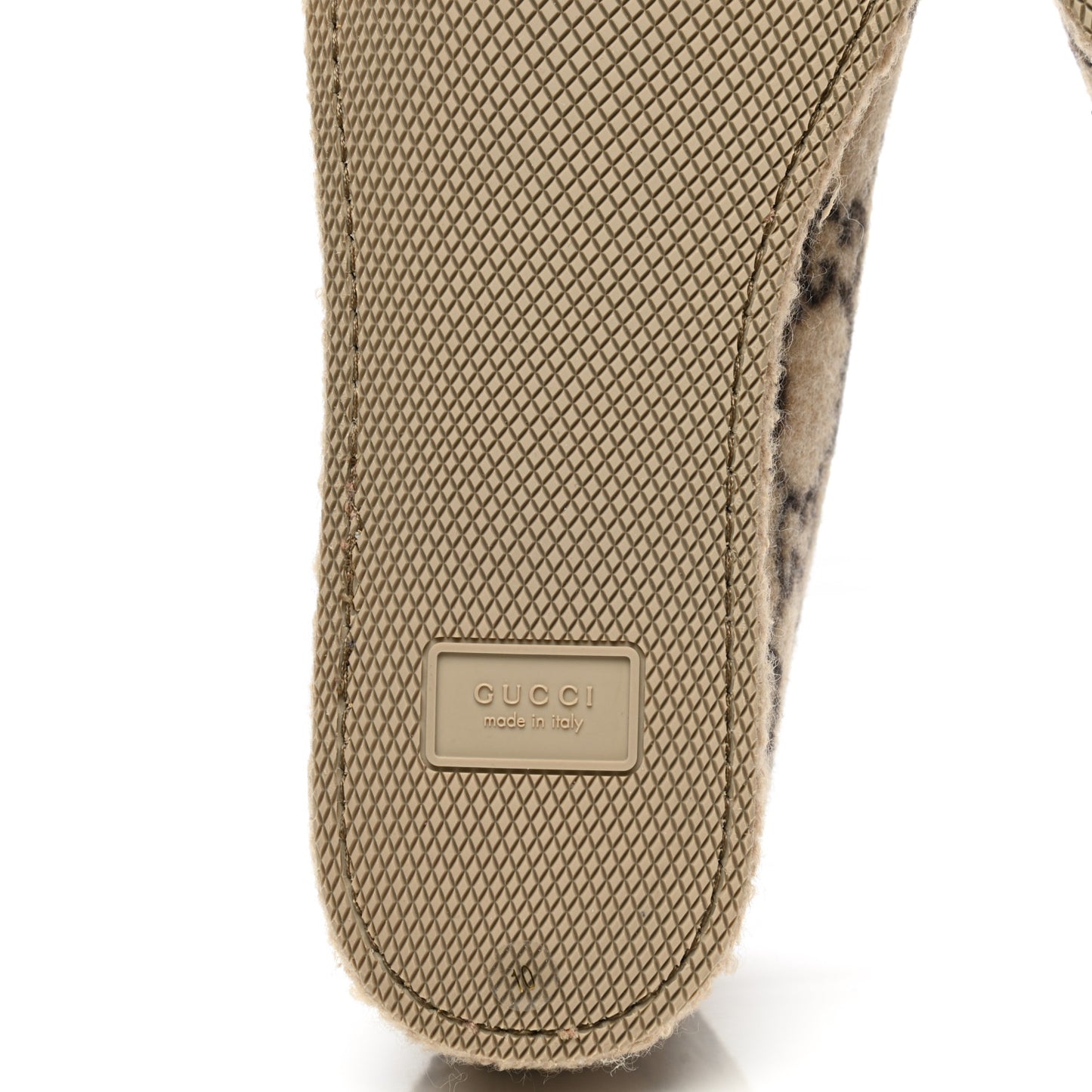 Covered Wool GG Monogram Mens Fria Horsebit Loafers 10 Beige Ebony Black Butterscotch