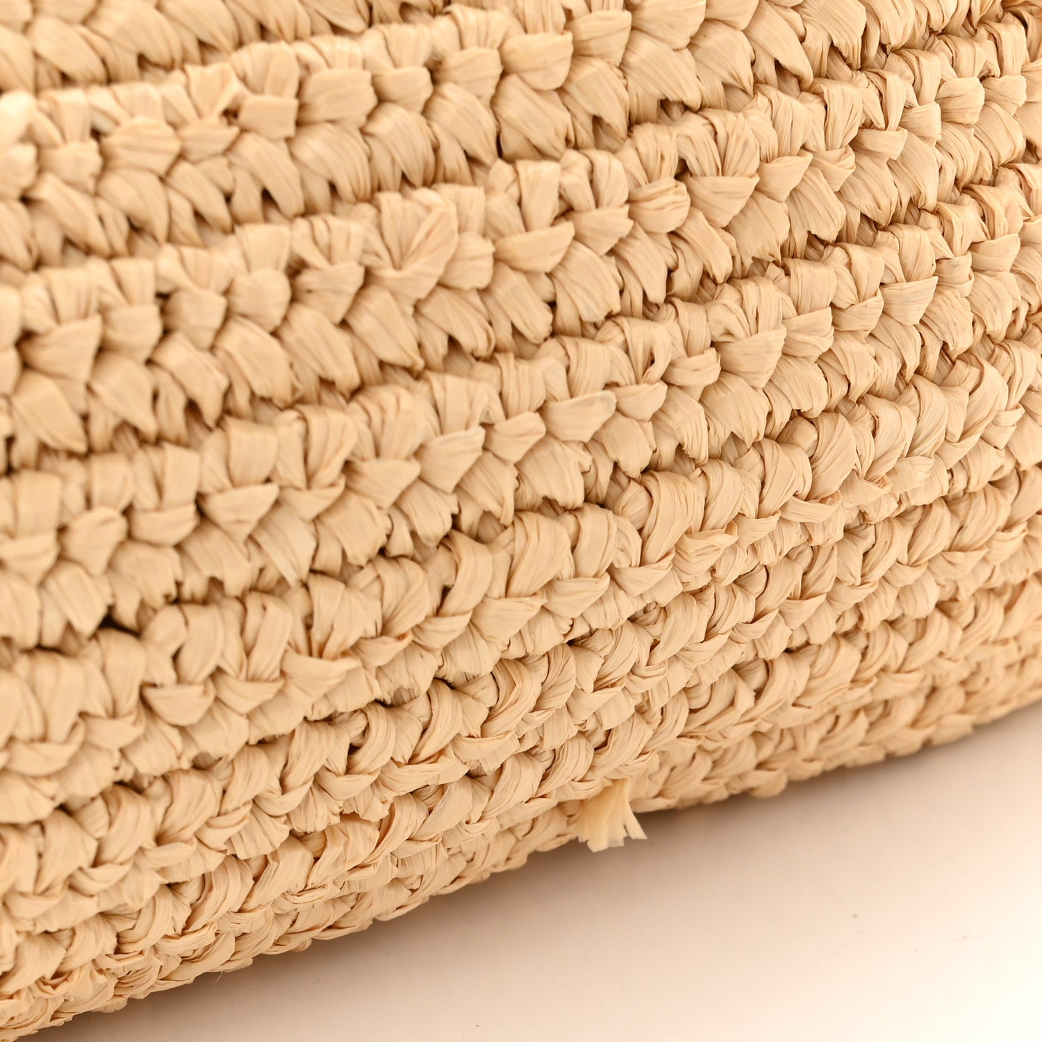 Prada Yarn Raffia Effect Crochet Embroidered Logo Tote Naturale 11 of 11