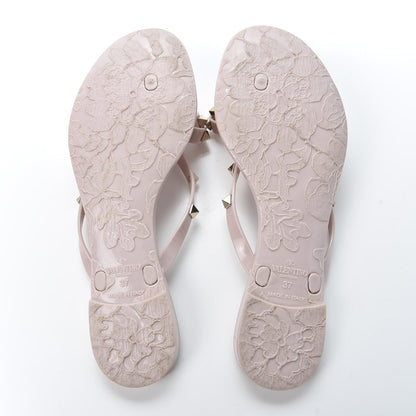 Valentino Garavani PVC Jelly Rockstud Bow Thong Sandals 37 Poudre 5 of 9
