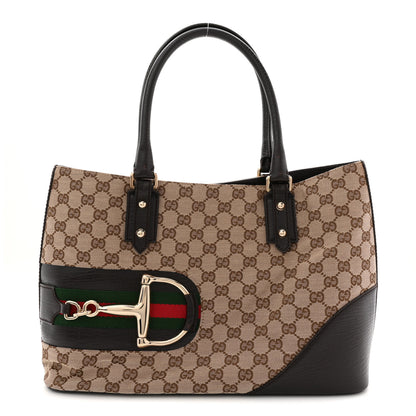 Gucci Monogram Medium Hasler Tote Dark Brown 1 of 12