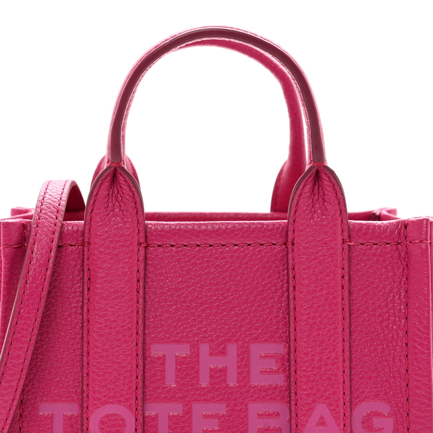 Grained Calfskin Mini The Tote Bag Lipstick Pink