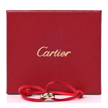 Cartier 18K Pink Yellow White Gold Trinity Cord Bracelet Red 9 of 9