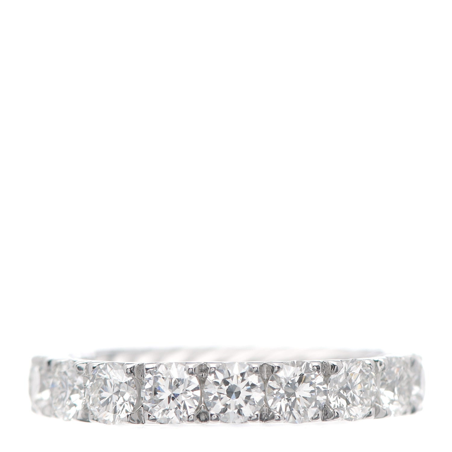 David Yurman Platinum Diamond 3.6mm Eden Eternity Wedding Band Ring 50 5.5 3 of 4