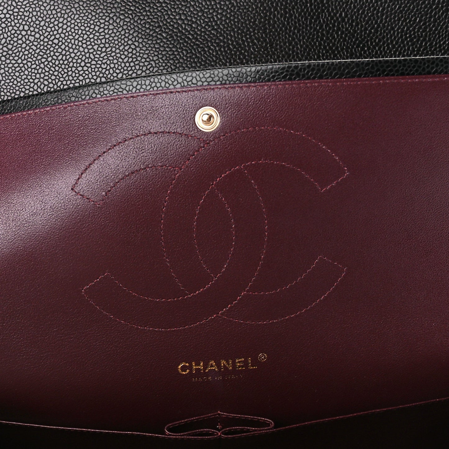 Caviar Quilted Jumbo Double Flap Black