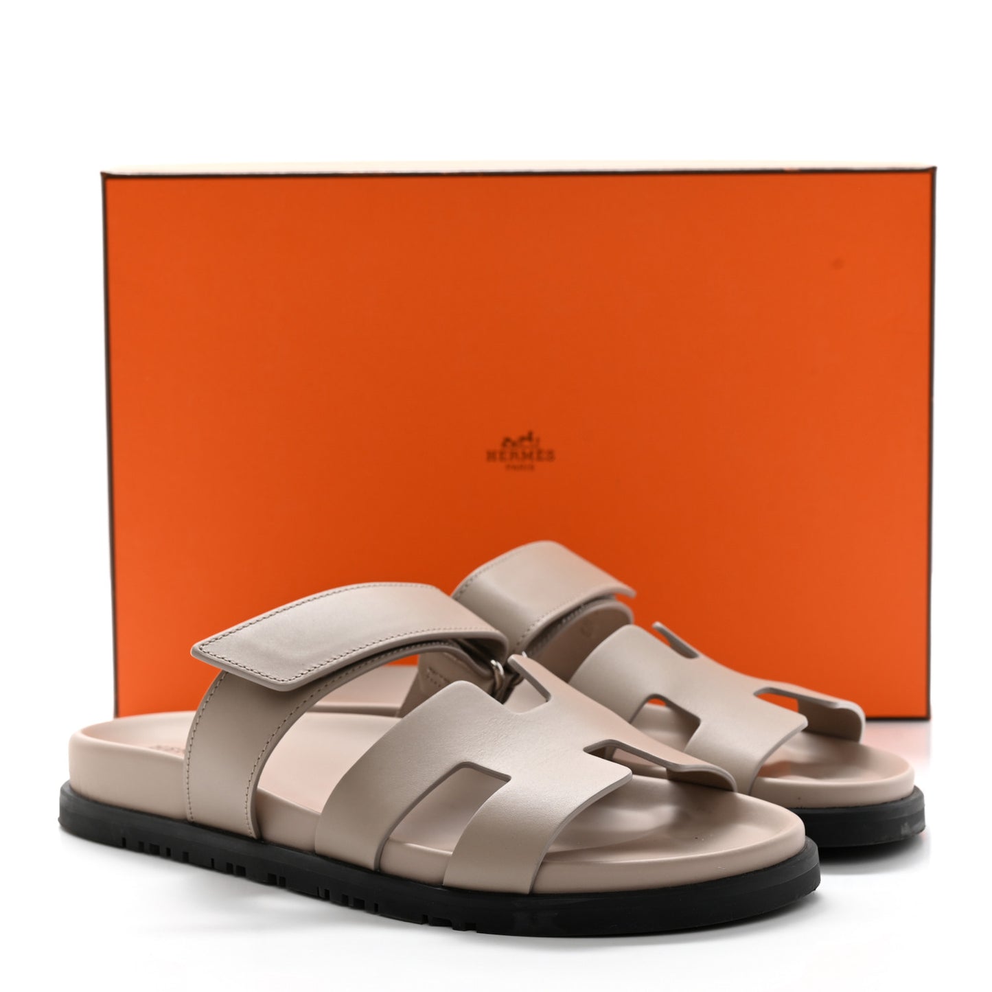 Calfskin Womens Chypre Sandals 38.5 Beige Mastic