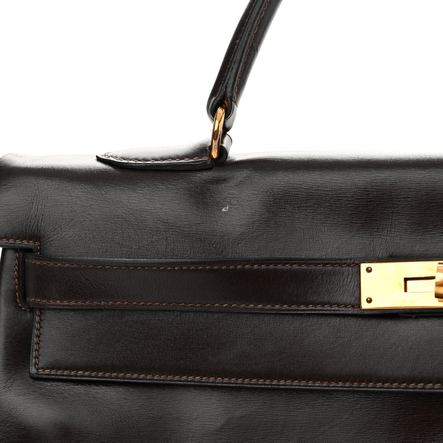 Hermes Box Kelly Retourne 35 Chocolate 11 of 17