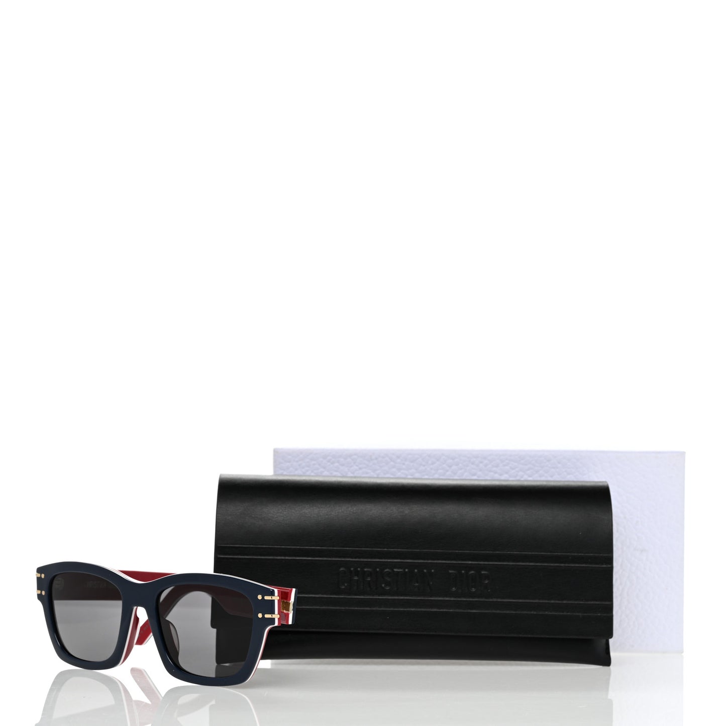 Diorsignature S3U Square Sunglasses Blue Red