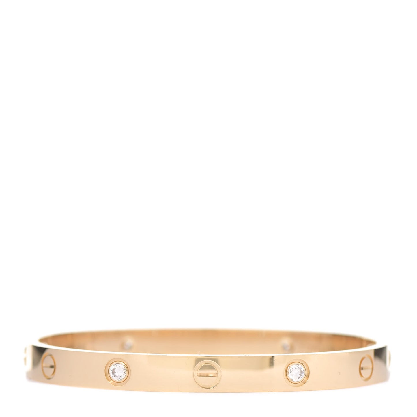 18K Yellow Gold 4 Diamond LOVE Bracelet 17
