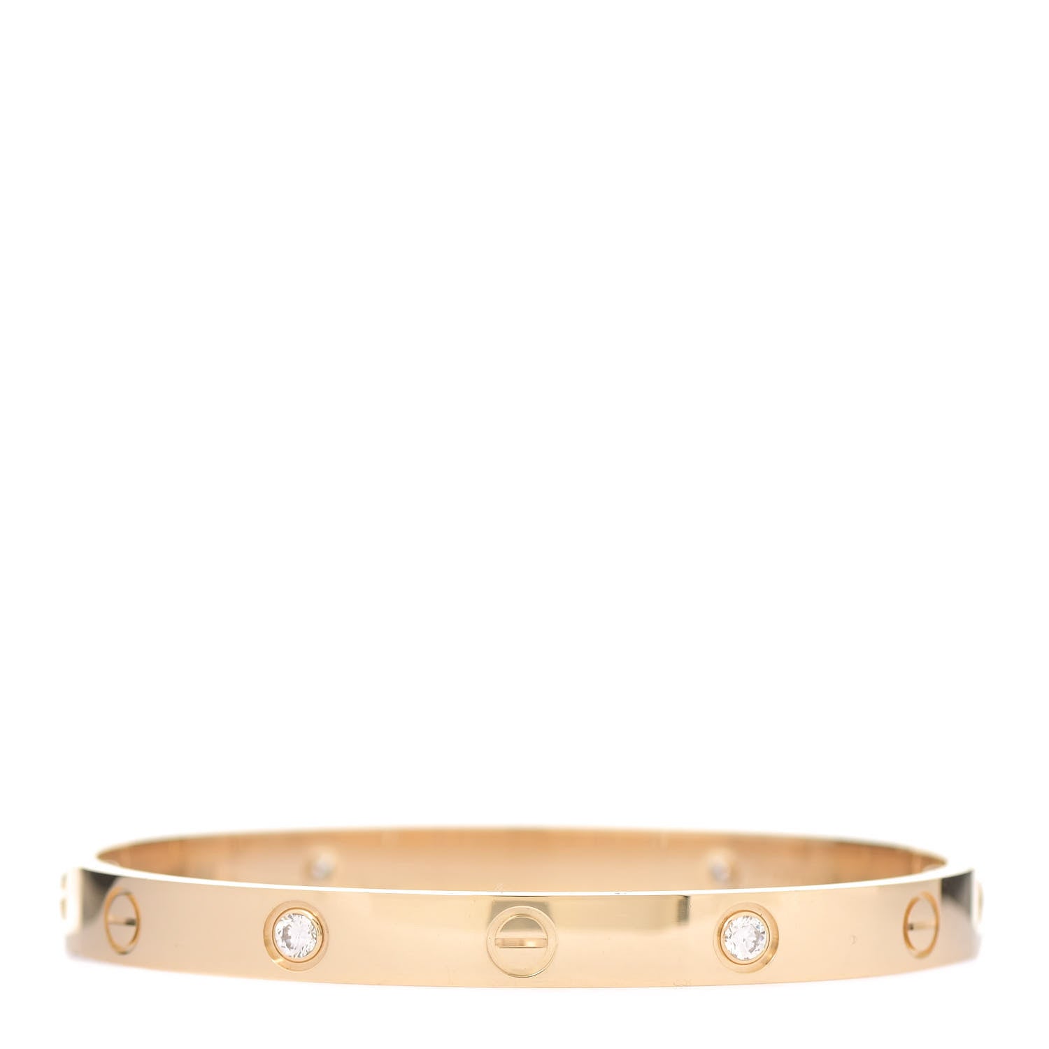 Cartier 18K Yellow Gold 4 Diamond LOVE Bracelet 17 2 of 7