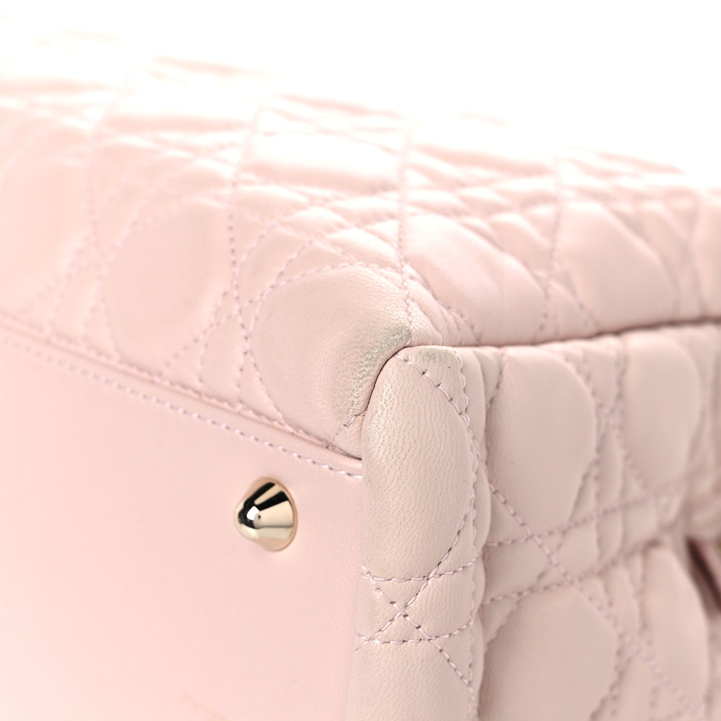 Lambskin Cannage Large Dior Soft Shopping Tote Beige Light Pink