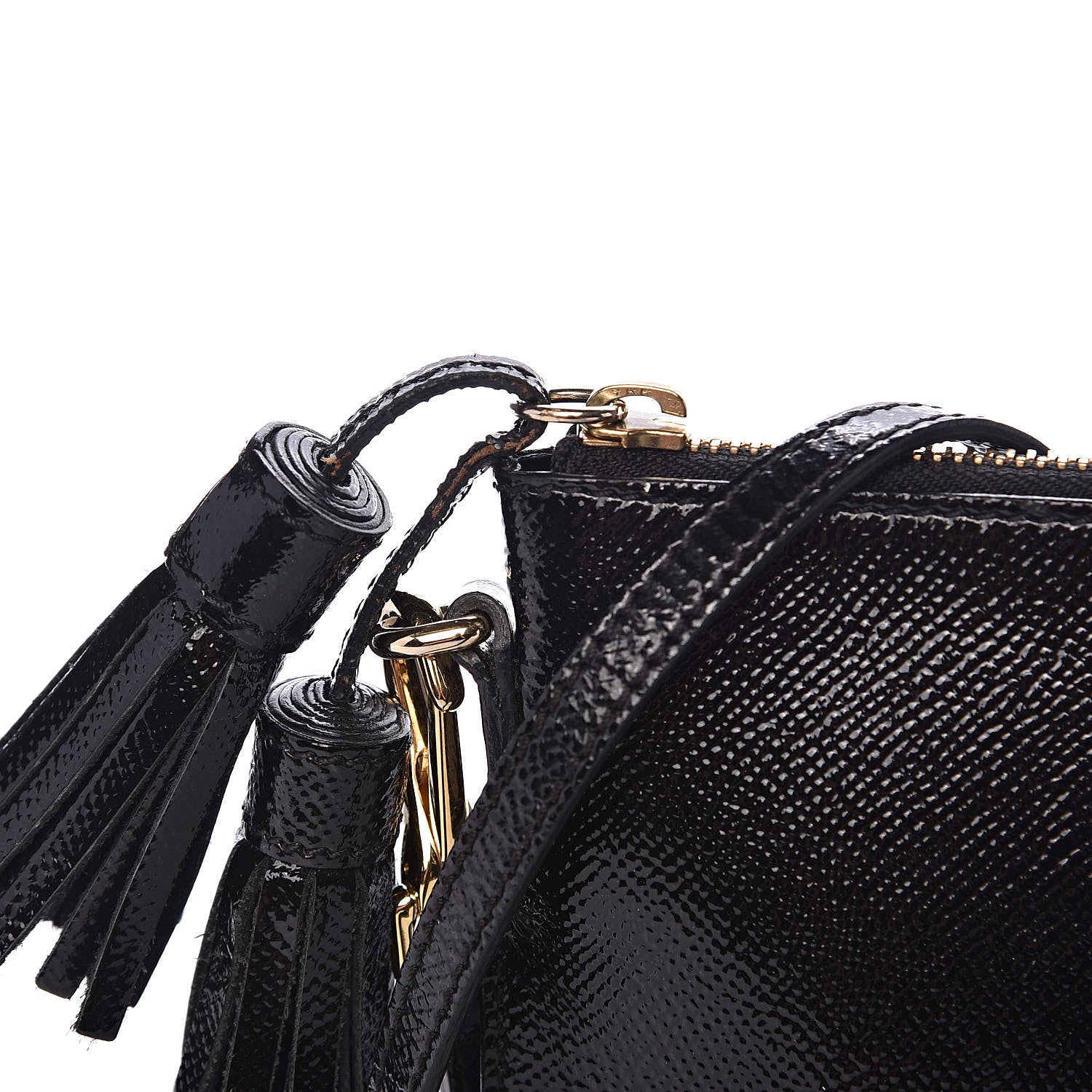Burberry Patent London Peyton Crossbody Clutch Bag Black 12 of 14
