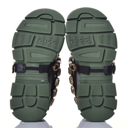 Gucci X SEGA Mesh Suede Calfskin Removable Crystals Flashtrek Sneakers 35.5 Loess Black Olive Green 5 of 8