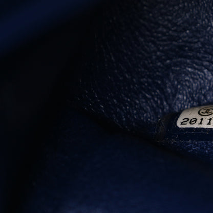 Chanel Velvet Quilted Medium Double Flap Navy Blue 7 of 11