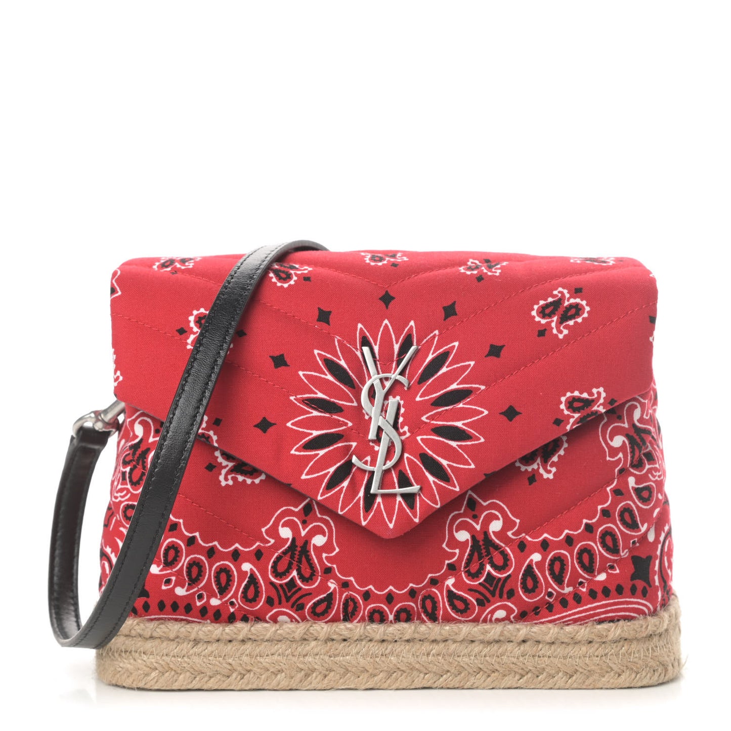 Cotton Bandana Y Quilted Monogram Toy Loulou Crossbody Bag Red