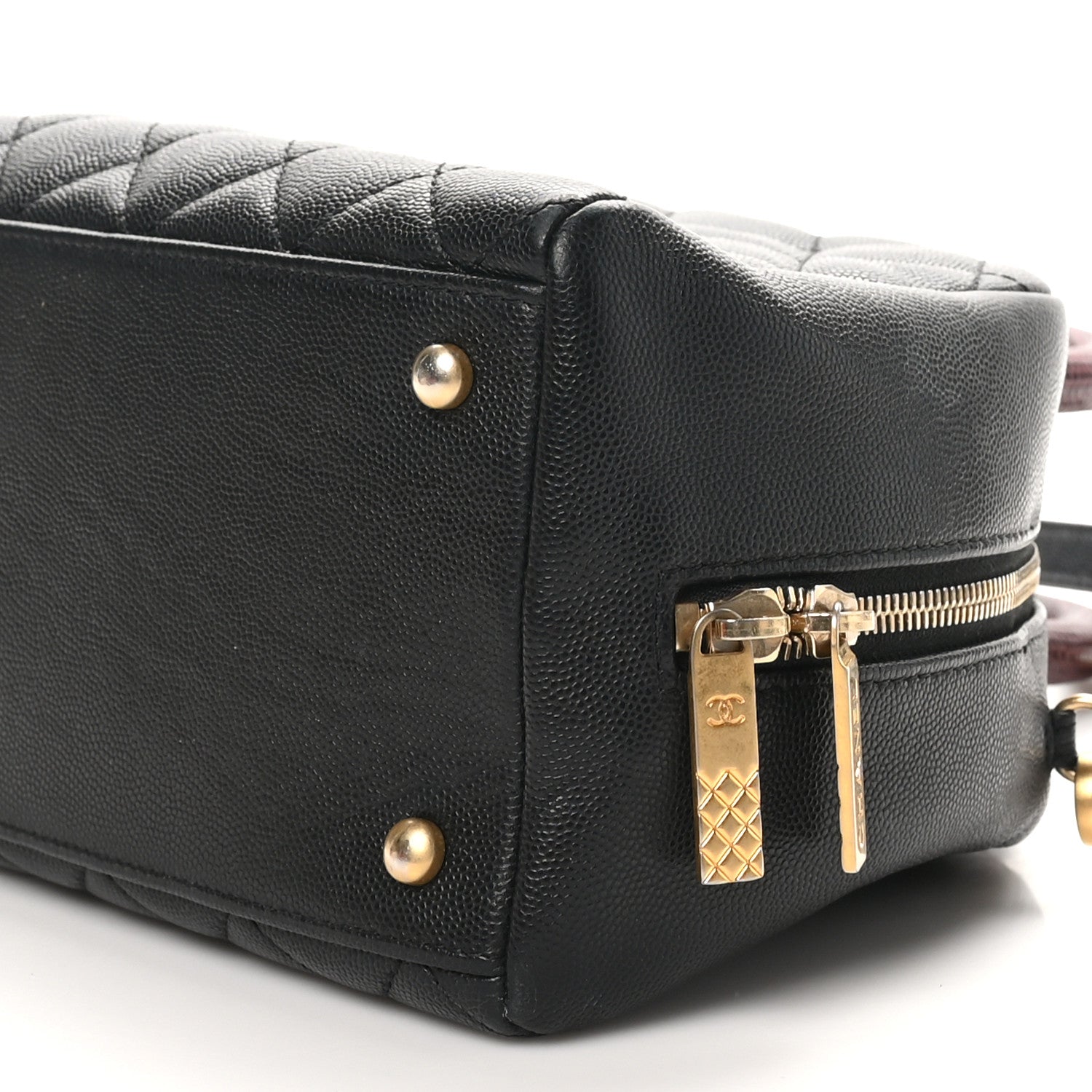 Chanel Caviar Lizard Quilted Coco Handle Bowler Black 10 of 10