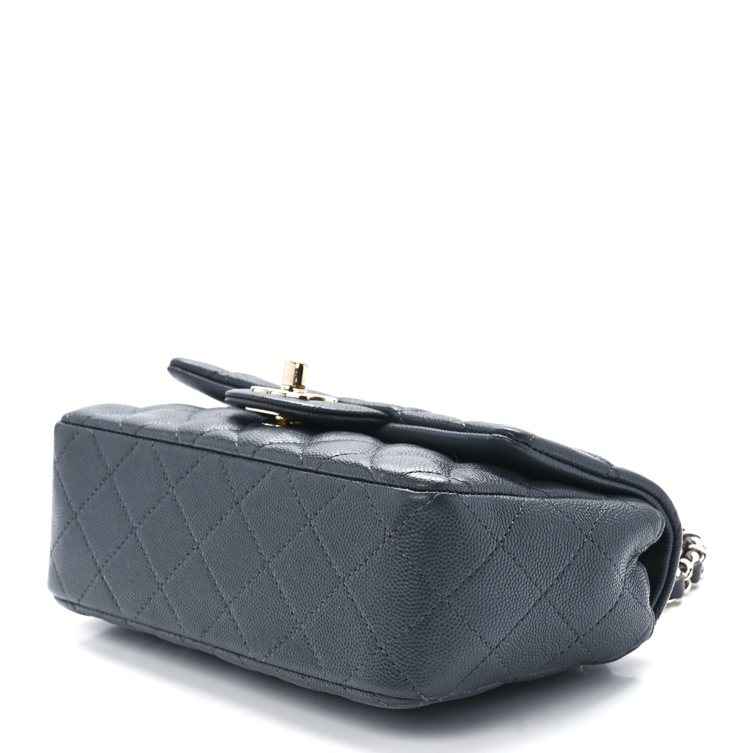 Chanel Caviar Quilted Mini Rectangular Flap Dark Grey 10 of 12