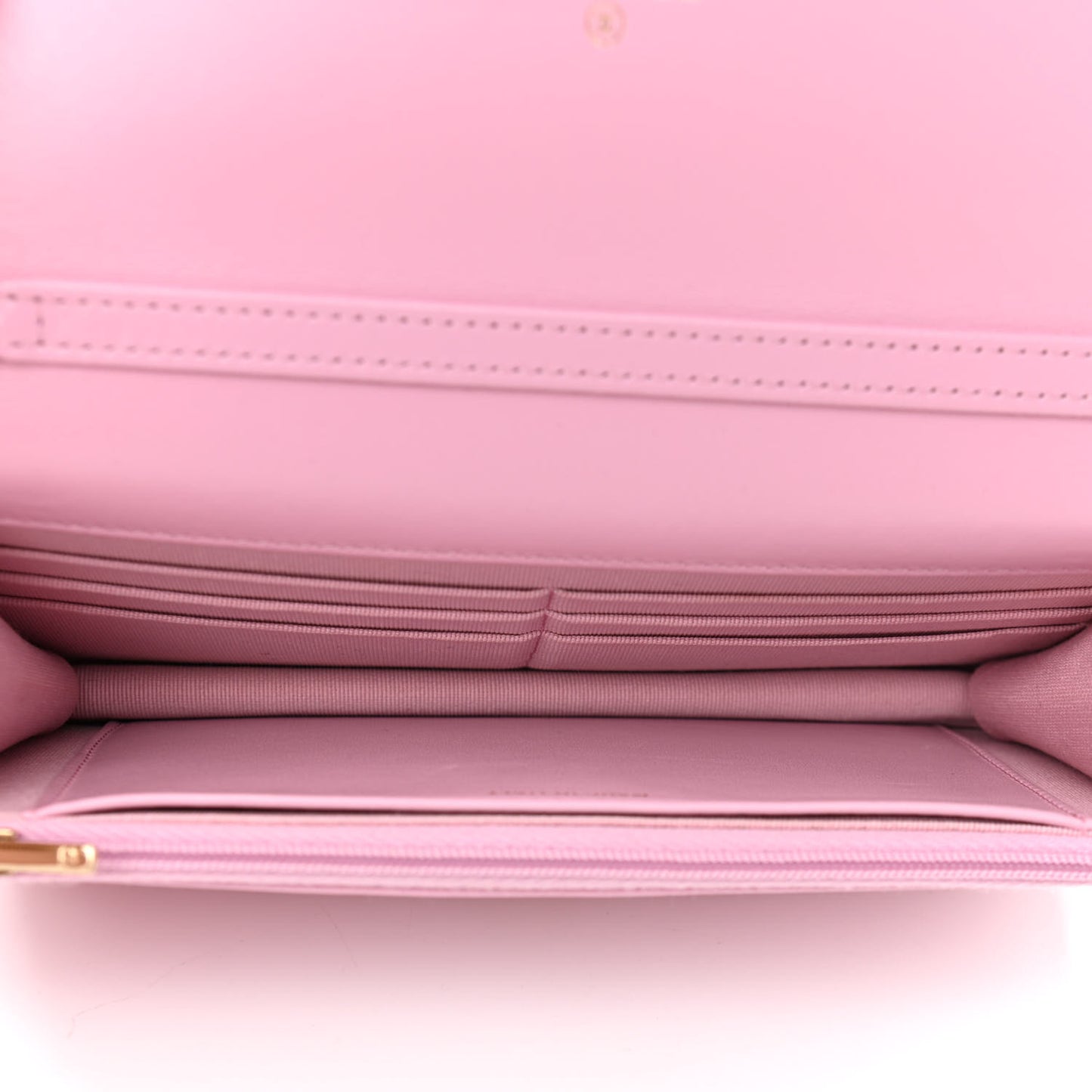 Lambskin Resin Quilted Wallet On Chain WOC Dark Pink